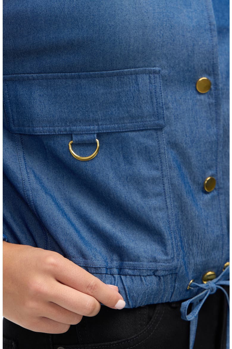 Cropped Bomber Jacket, Alternate, color, BLUE