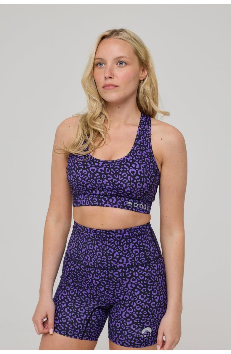 OOSC High Support Elite Crossback Sports Bra - Purple Leopard, Main, color, Purple Leopard