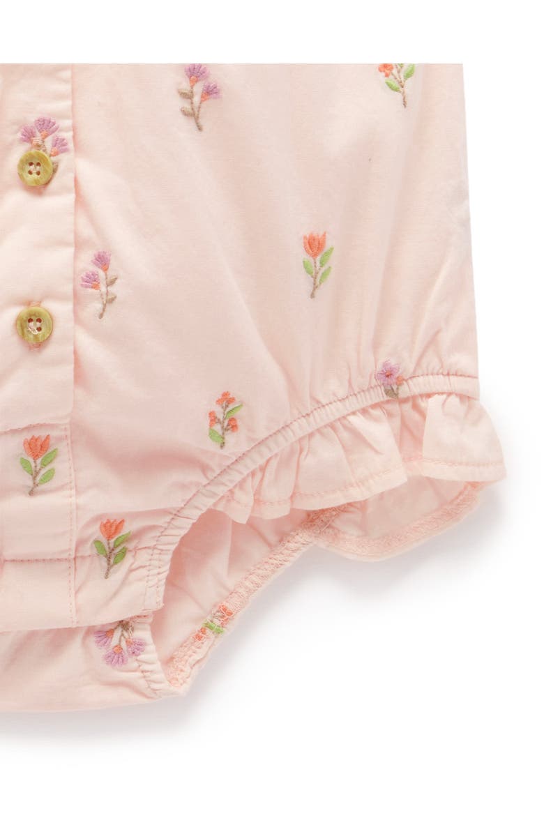 Purebaby Embroidered Bodysuit & Sunhat, Alternate, color, Sprig Broderie