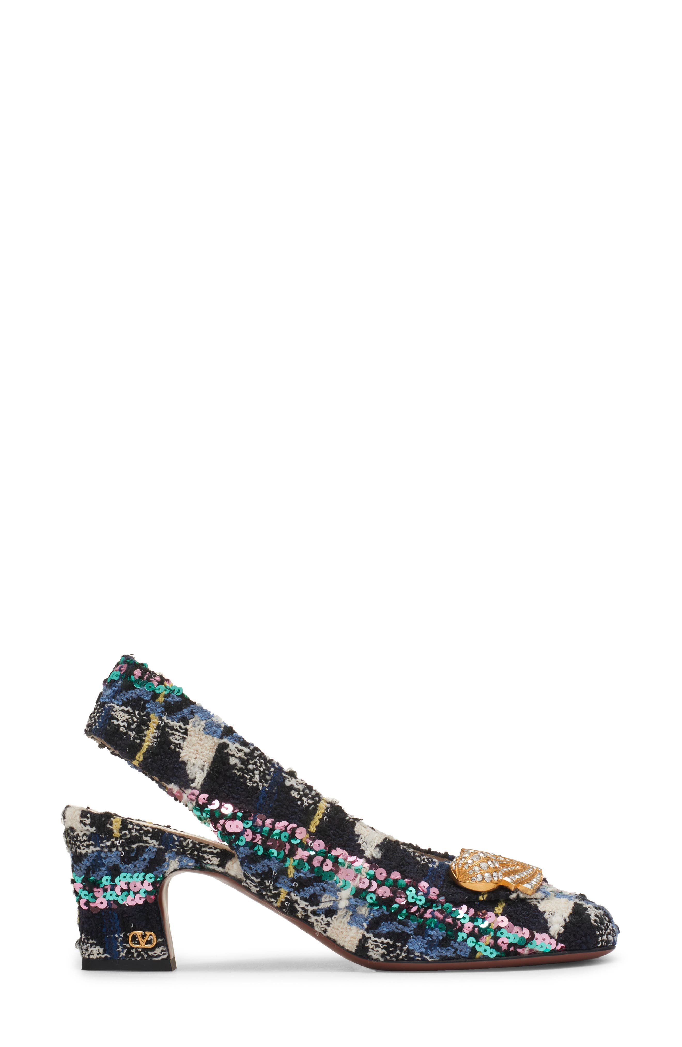 Valentino Garavani Adamantine Slingback Pump, Alternate, color, Black Multi