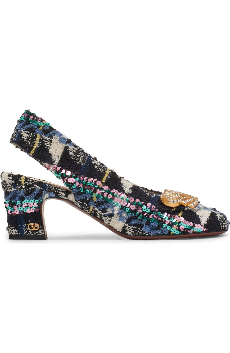 Valentino Garavani Adamantine Slingback Pump, Alternate, color, Black Multi