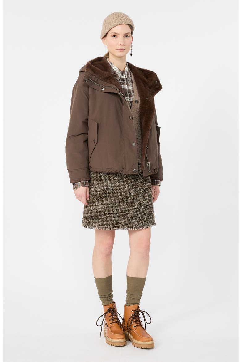 Wkdzanna Hooded Jacket, Alternate, color, BROWN