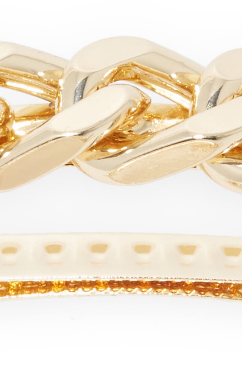 Tasha Set of 2 Chain Link Barrettes, Alternate, color, Gold