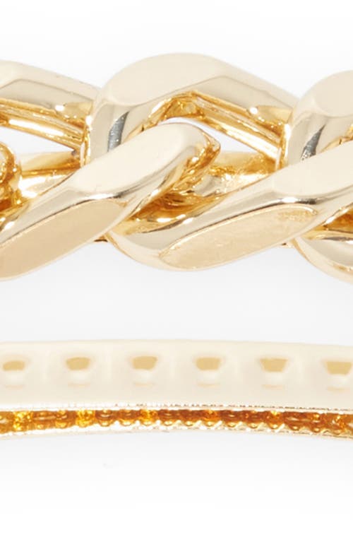 Tasha Set Of 2 Chain Link Barrettes In Gold