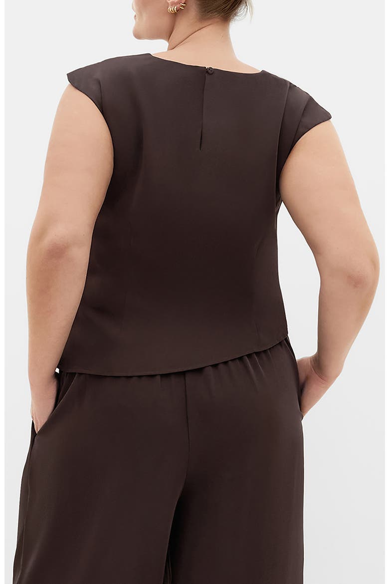 Jett Padded Shoulder Top, Alternate, color, ESPRESSO