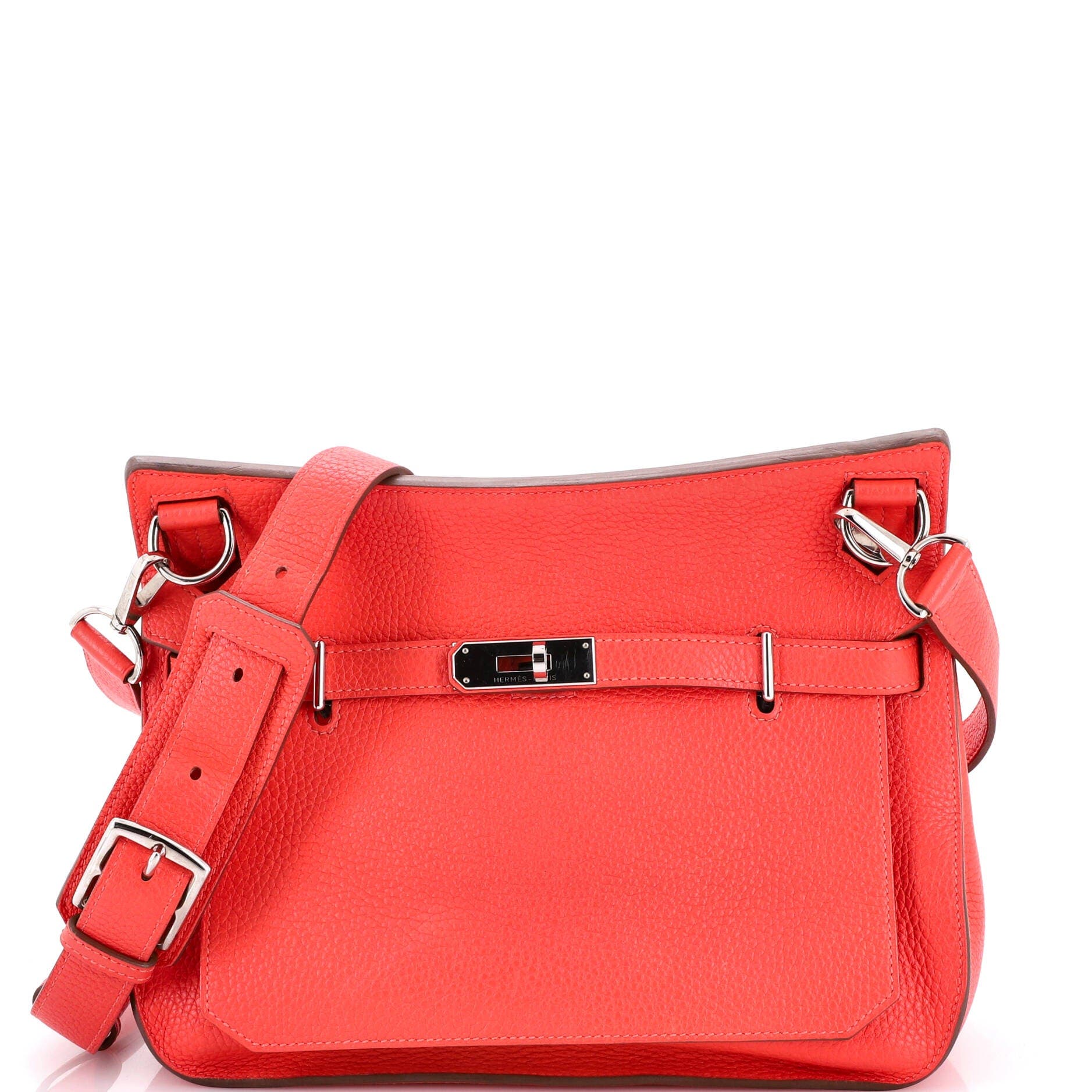 Pre-Owned Hermes Jypsiere Bag Clemence 28, Main, color, Rouge Pivoine