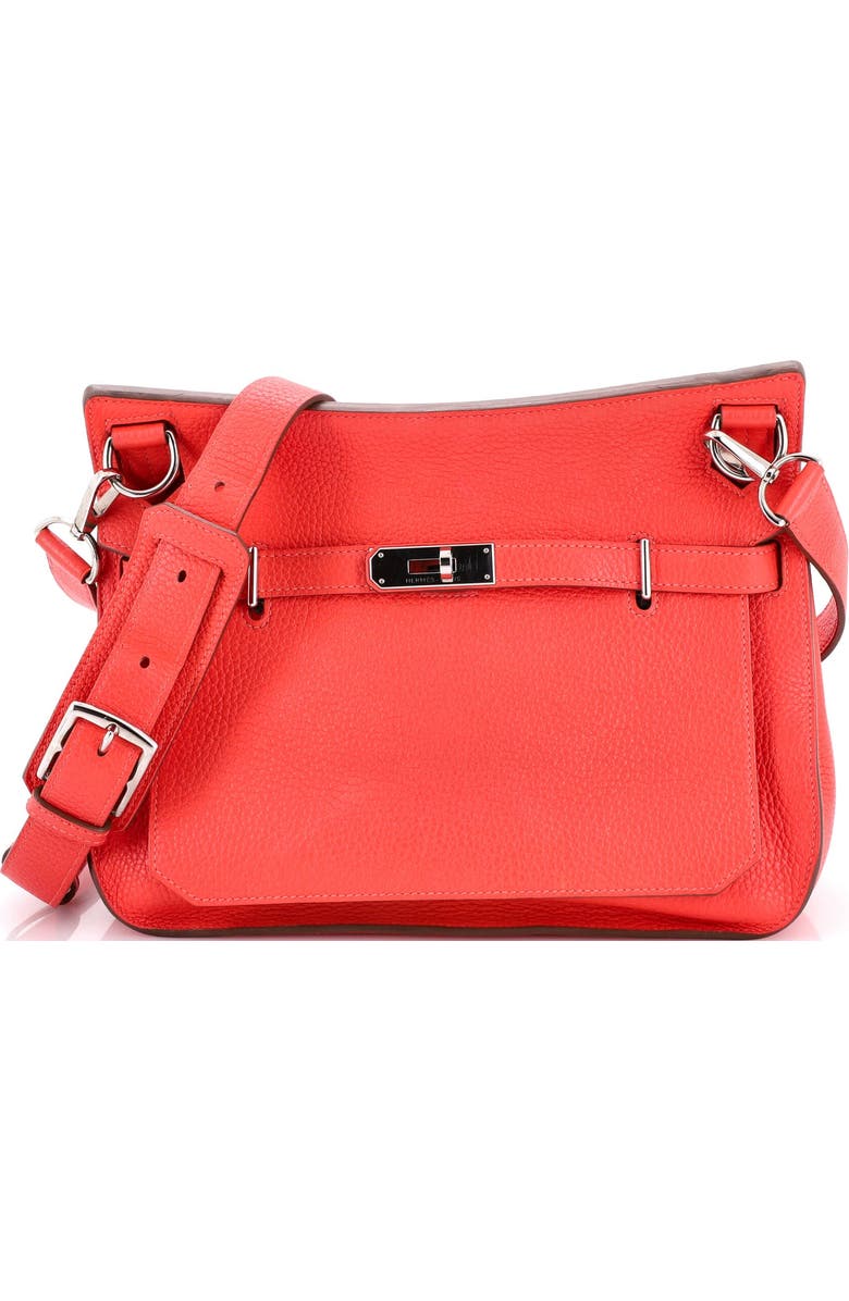 Pre-Owned Hermes Jypsiere Bag Clemence 28, Main, color, Rouge Pivoine