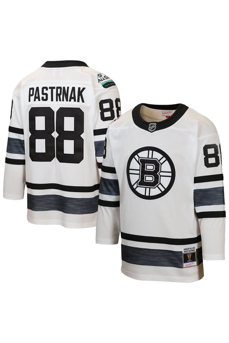 Youth Mitchell & Ness David Pastrnak White Boston Bruins 2019 All-Star Game Power Play Jersey, Main, color, White