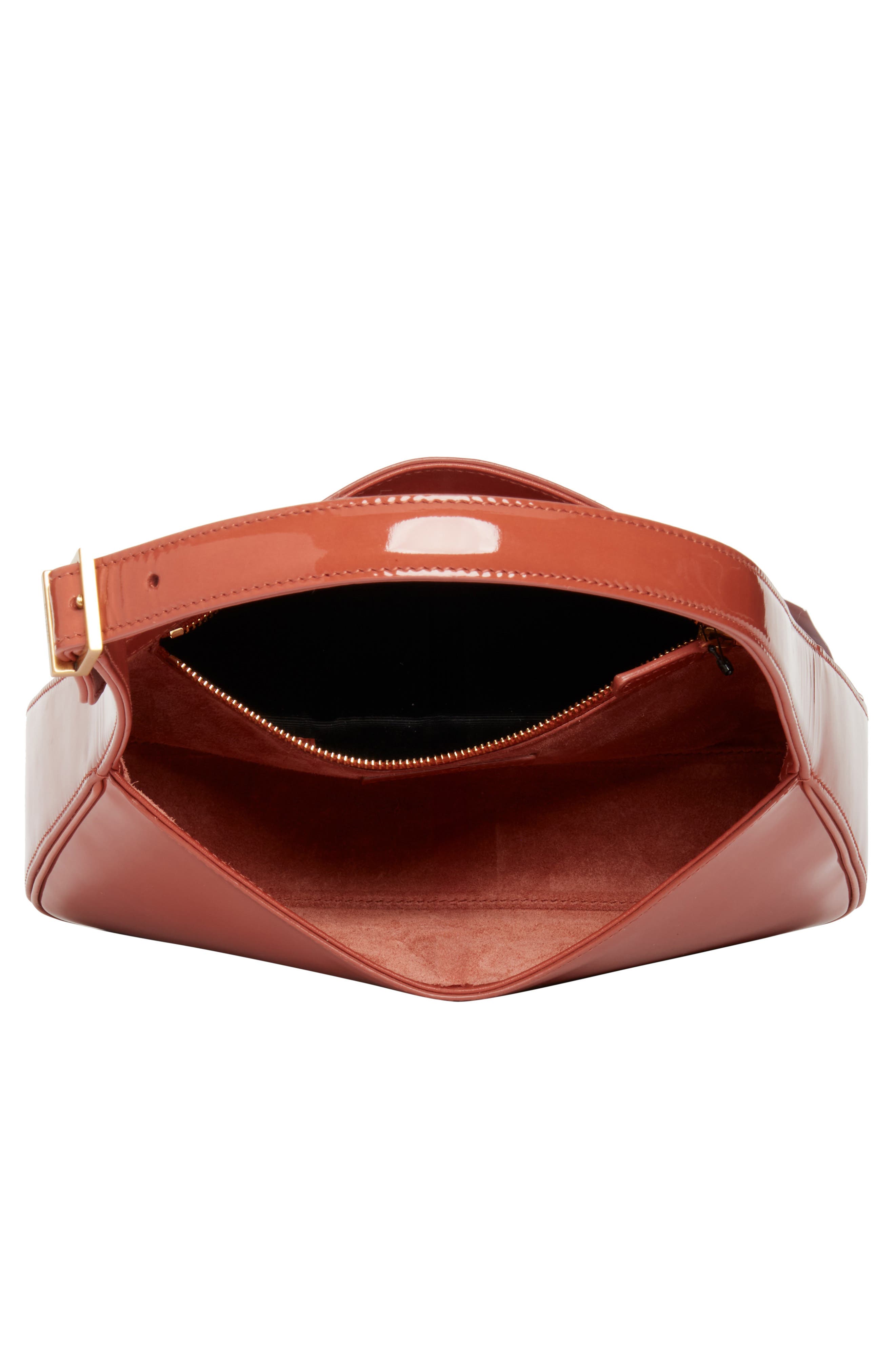 Saint Laurent Small Le 5 à 7 Patent Leather Hobo Bag, Alternate, color, Mild Rose