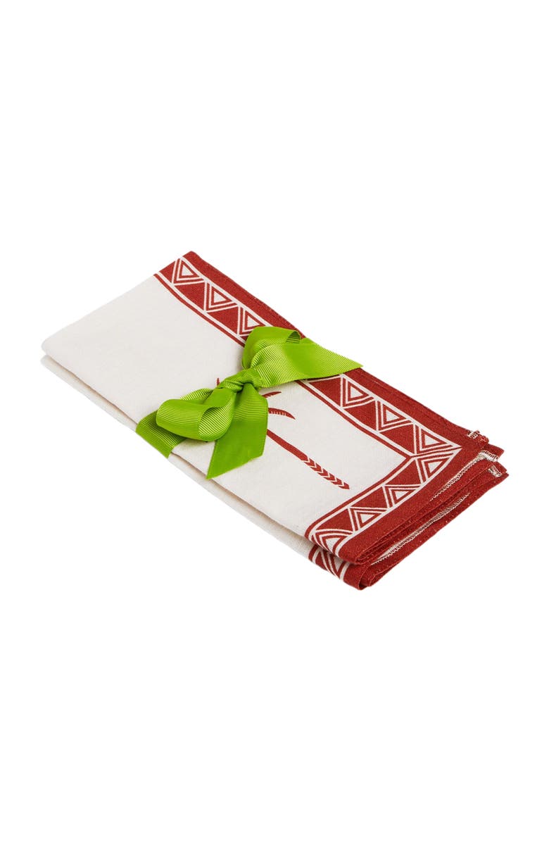 La DoubleJ Large Napkins Set Of 2, Main, color, Date Palms Napkin Mattone
