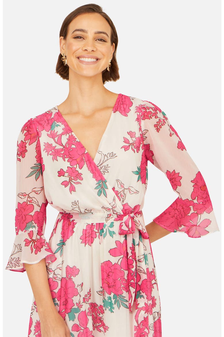 Blossom Print Maxi Wrap Dress, Alternate, color, Pink