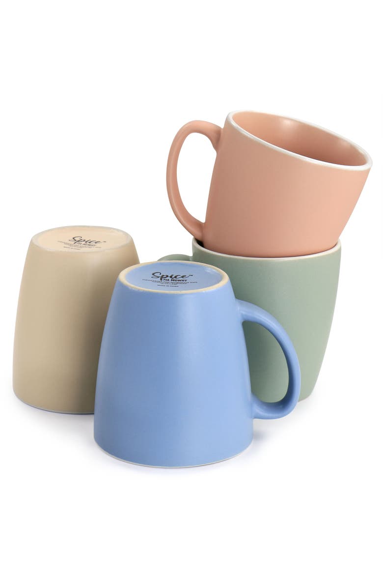 4pc 17.5oz Stoneware Mug Set in Matte Assorted Colors, Alternate, color, Blue
