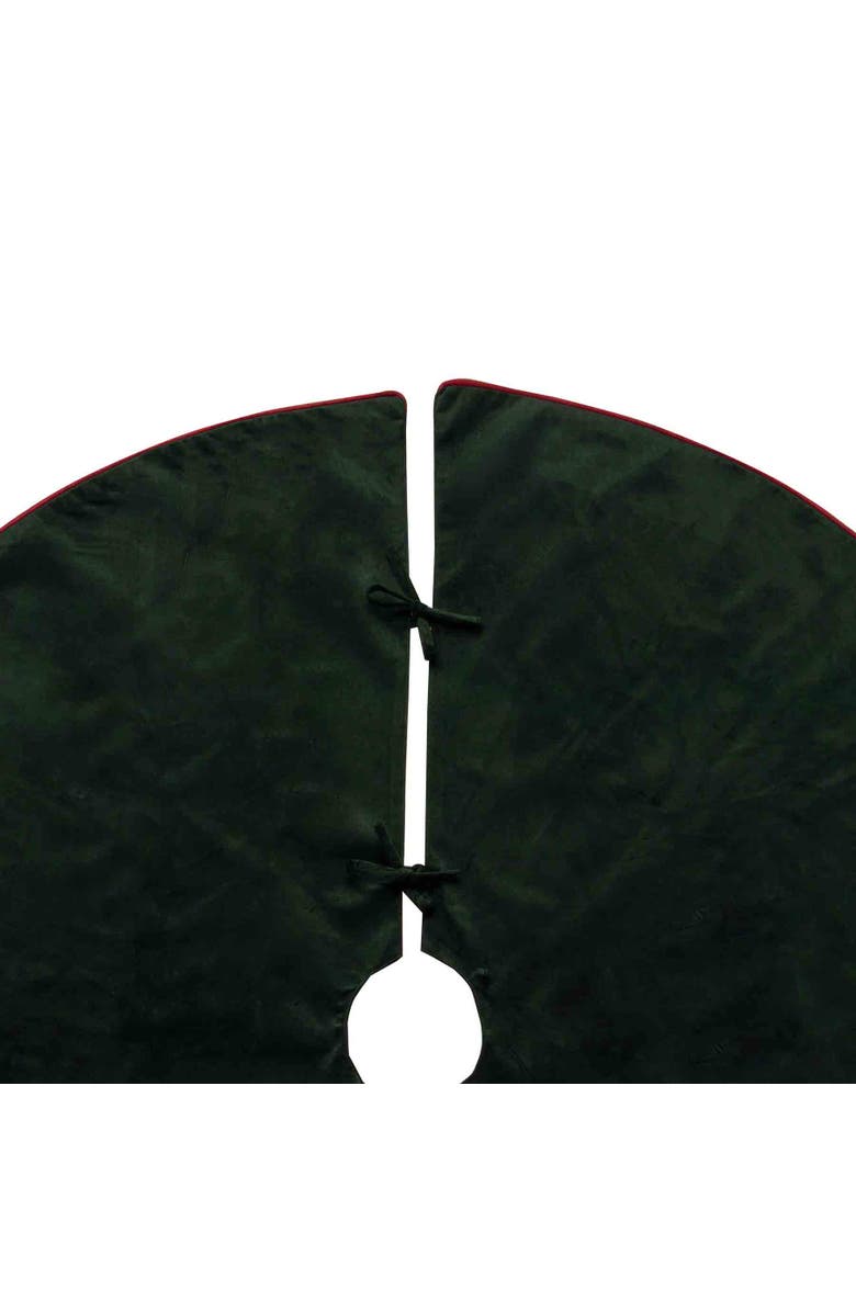 C&F Home Red Bow Pine Forest 100% Polyester Christmas Tree Skirt 54", Alternate, color, Green