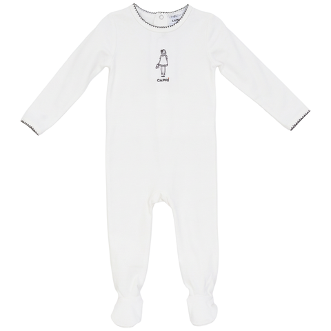 Capri Long Sleeve Footed Cotton Spandex Romper (Baby)