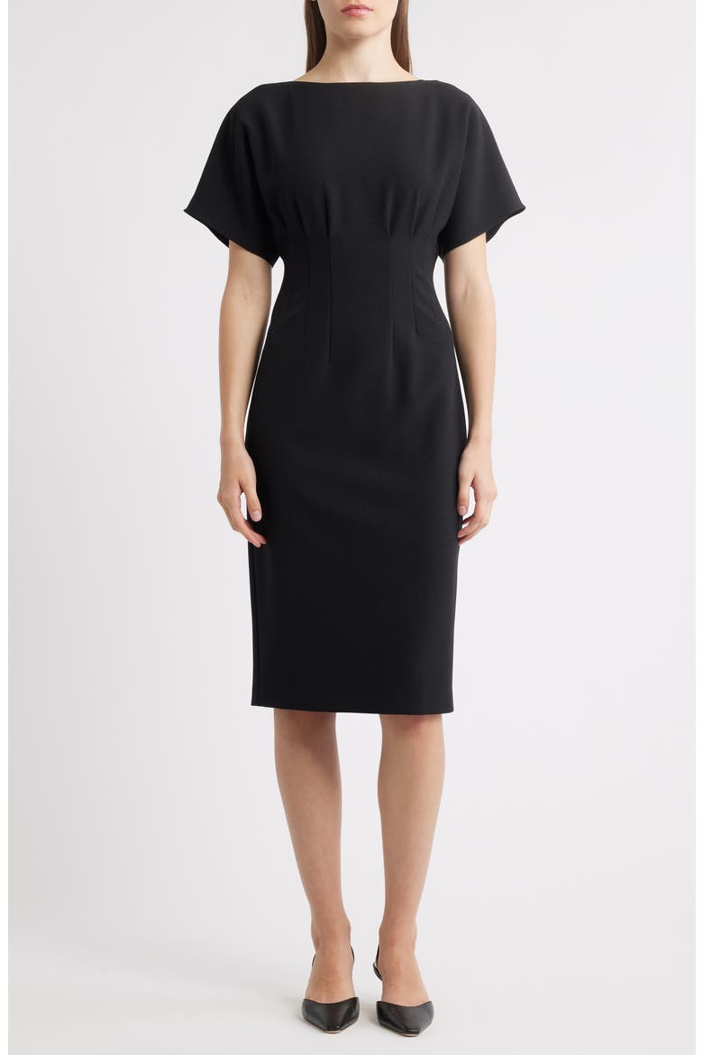 Flutter Sleeve Dress, Main, color, BLACK