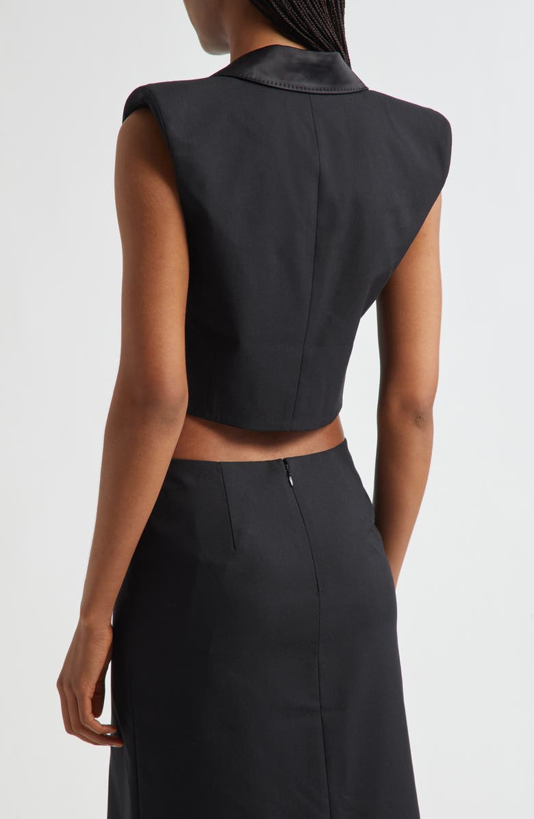 L'AGENCE Hollis Double Breasted Crop Vest, Alternate, color, Black