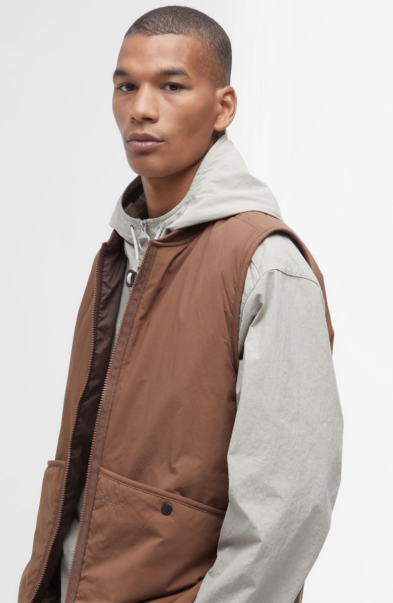 Barbour Bomber Zip Vest, Alternate, color, Redwood
