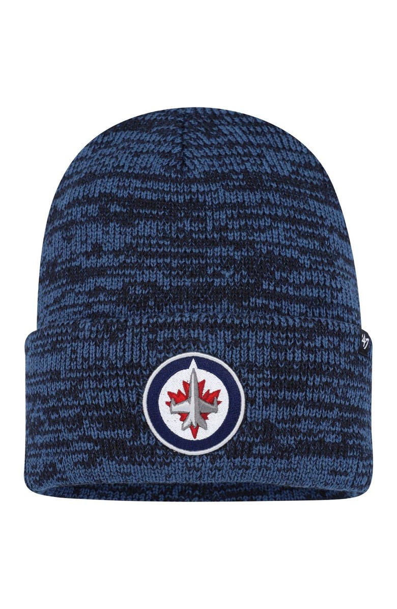 '47 Men's '47 Navy Winnipeg Jets Brain Freeze Cuffed Knit Hat, Main, color, 