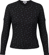 Dot Floral V Neck Pinch Front Dolman Top