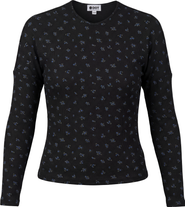 Dot Floral V Neck Pinch Front Dolman Top