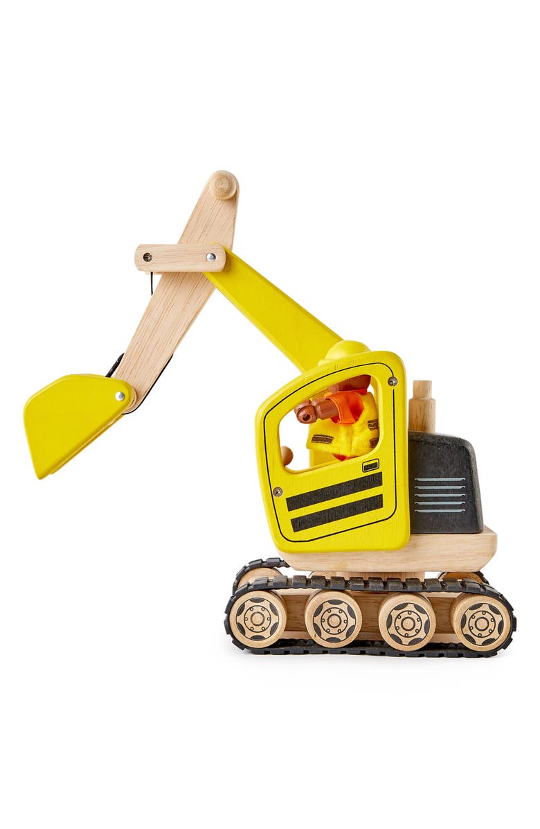Pintoy Wood Toy Digger, Alternate, color, Yellow