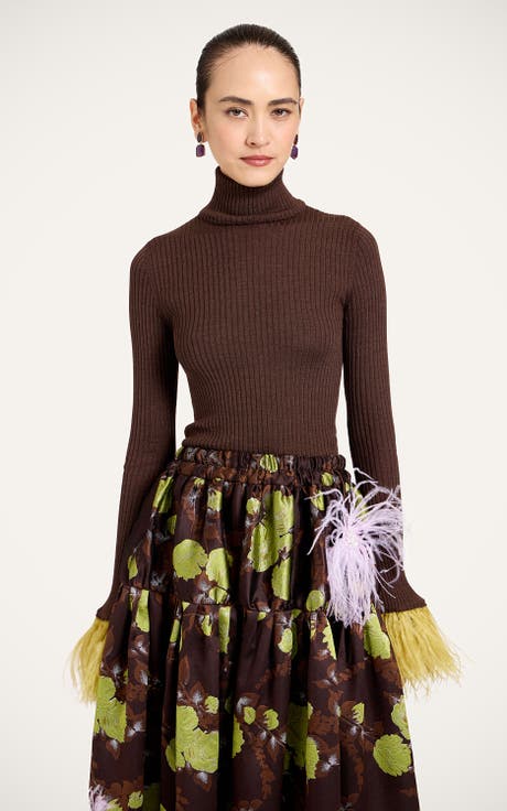 High Kick Top With Feathers