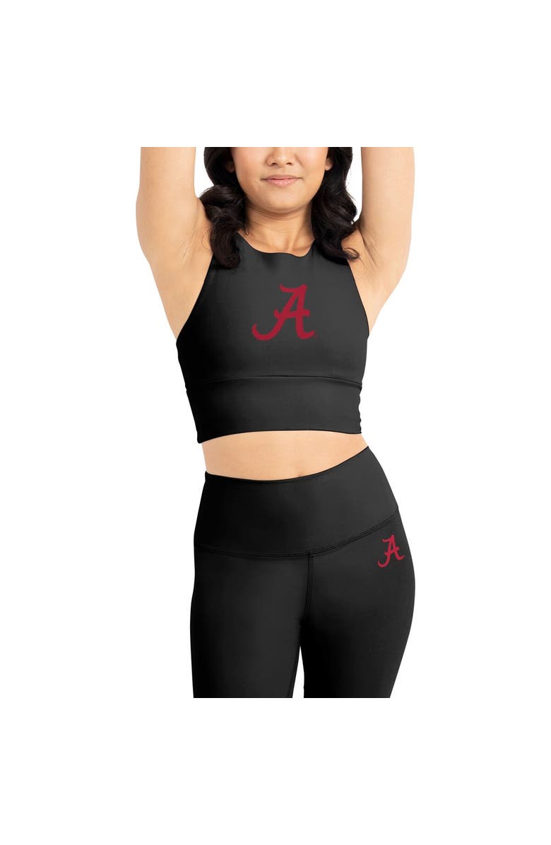 Certo Women's Kadi Brand Black Alabama Crimson Tide Buttery Soft Midi Bra & Leggings Set, Main, color, 