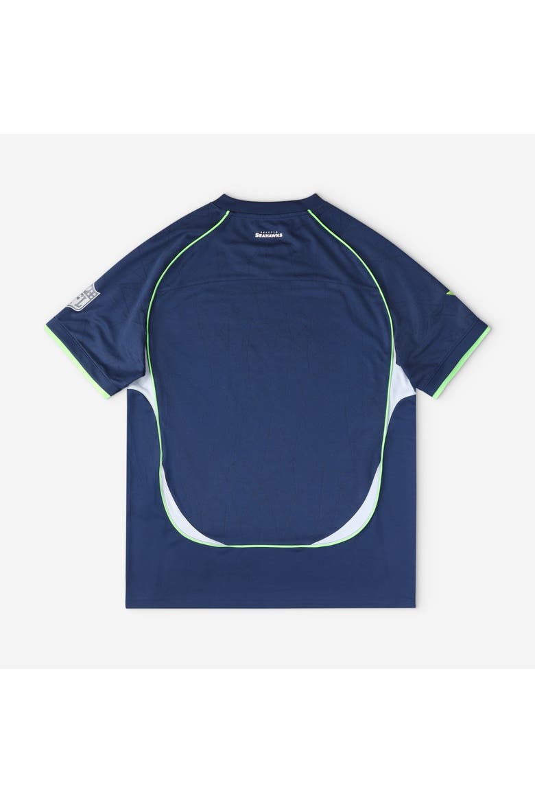 Youth Fanatics College Navy Seattle Seahawks Football x Football V-Neck Fan Top, Alternate, color, College Navy