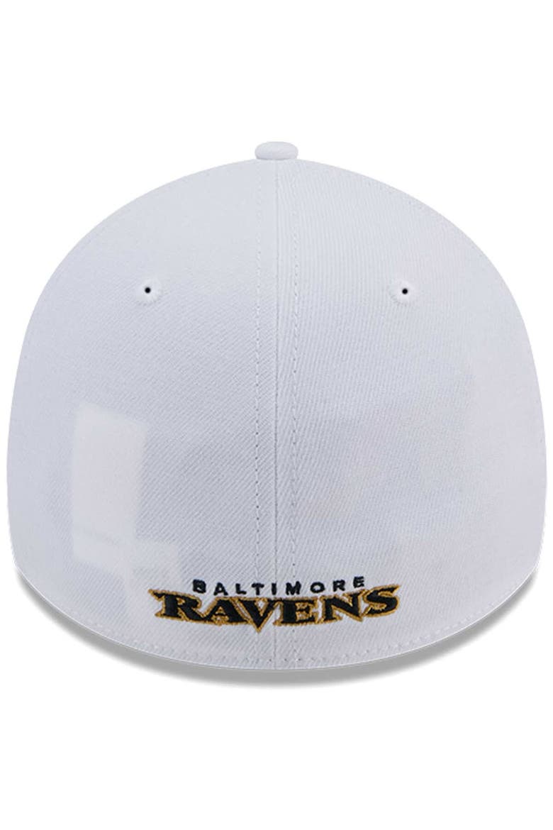 Men's New Era White Baltimore Ravens Main 39THIRTY Flex Hat, Alternate, color, White