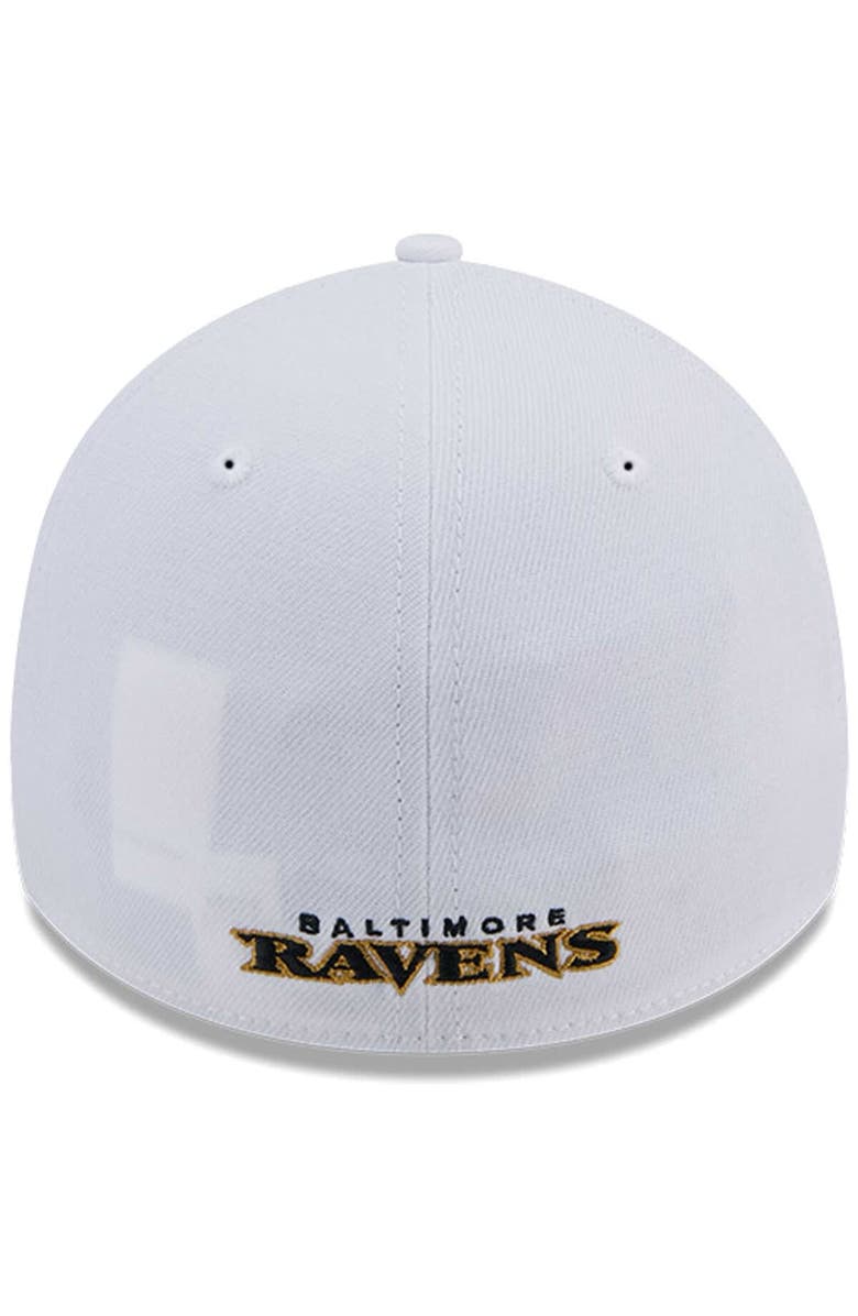 New Era Men's New Era White Baltimore Ravens Main 39THIRTY Flex Hat, Alternate, color,