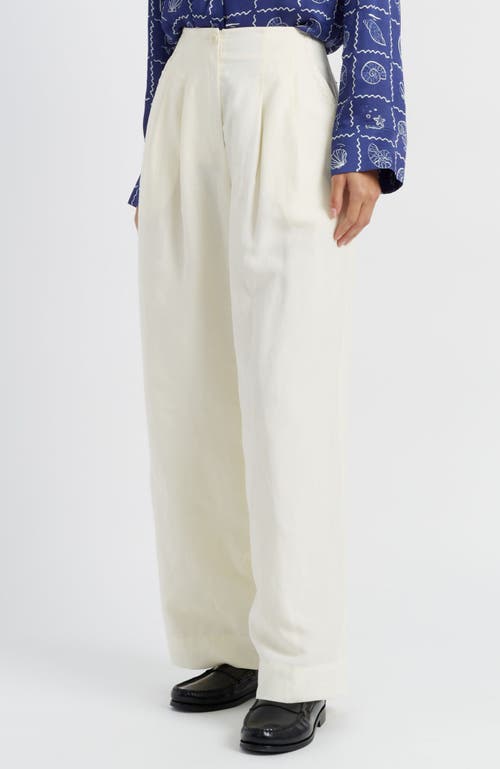 Chinti & Parker Linen Blend Wide Leg Trousers In Cream