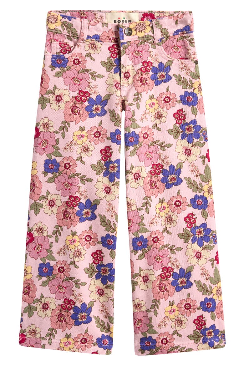 Kids' Wide Leg Jeans, Main, color, BLOOMING PINK FLORAL BLOOM
