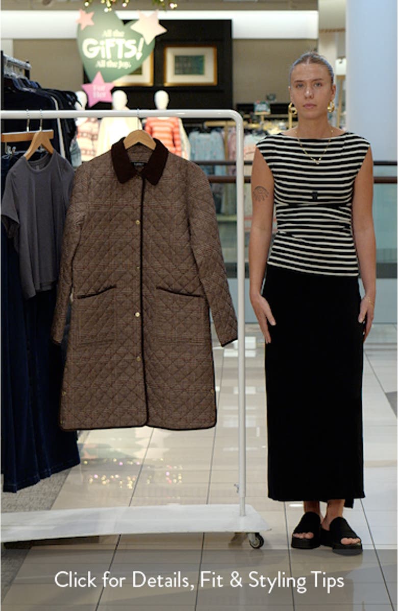 Glen Plaid Quilted Coat, sales video thumbnail