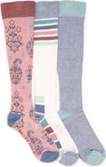 MUK LUKS Assorted 3-Pack Cotton Blend Knee High Compression Socks