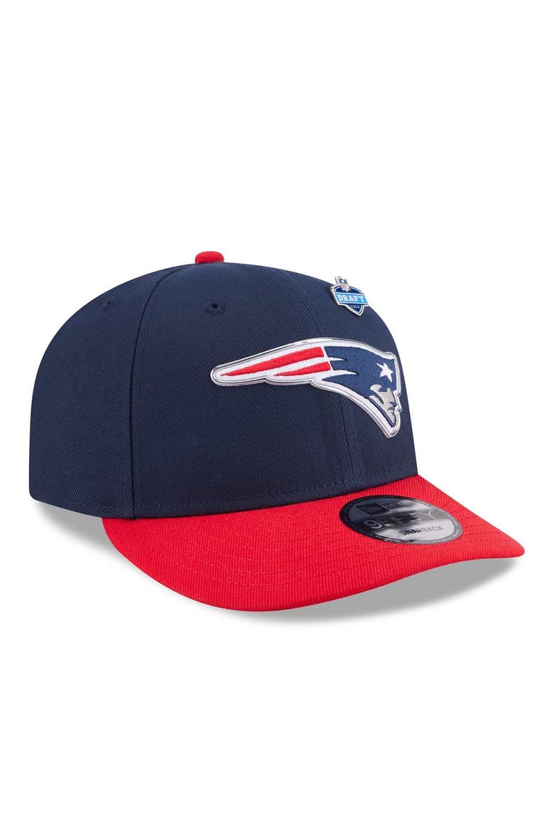 Men's New Era  Navy/Red New England Patriots 2026 NFL Draft On Stage Pre-Curved 9FIFTY Snapback Hat, Alternate, color, Navy