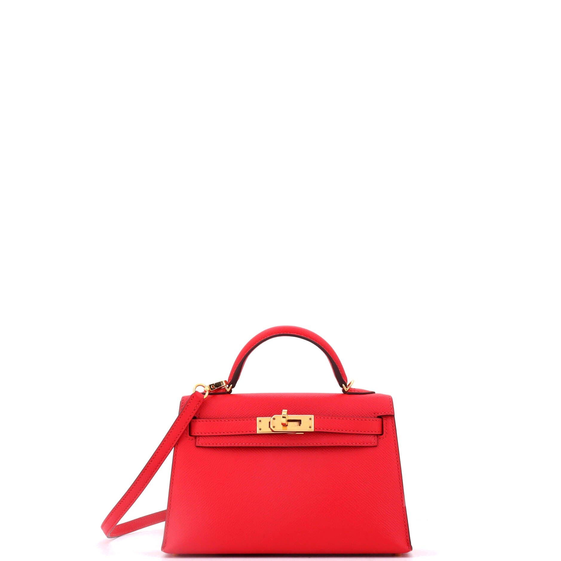 Pre-Owned Hermes Kelly Mini II Bag Red Epsom with Gold Hardware 20, Main, color, Rouge Tomate