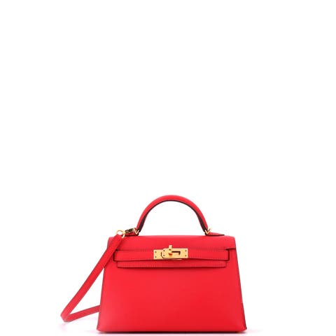 Kelly Mini II Bag Red Epsom with Gold Hardware 20
