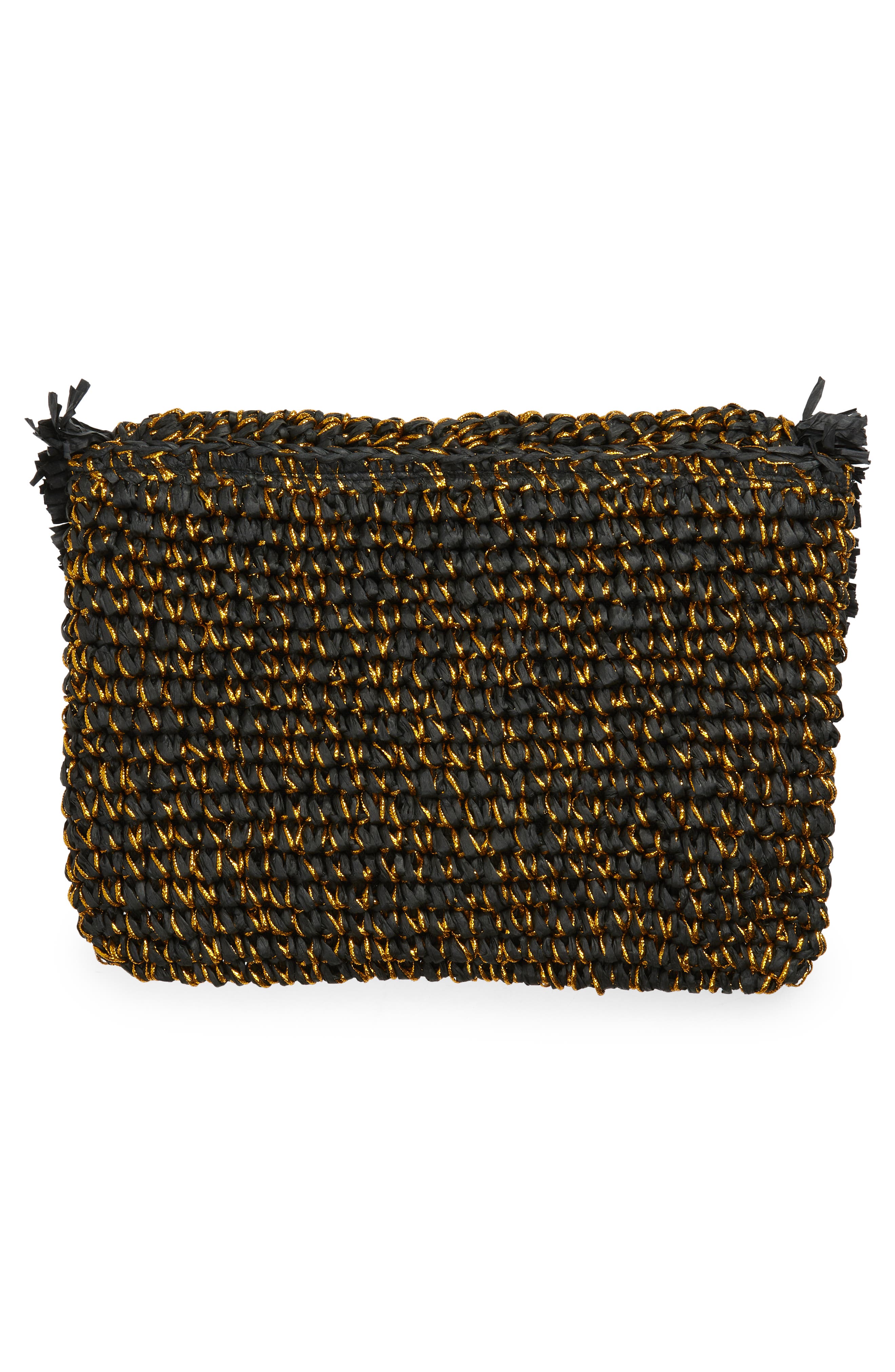 Riley Clutch, Alternate, color, BLACK/ GOLD
