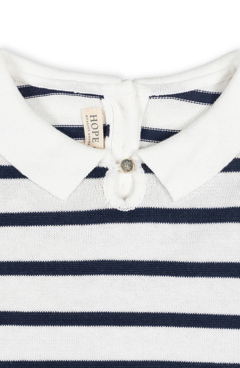 Hope & Henry Baby Girls' Organic French Collared Keyhole Sweater, Infant, Alternate, color, Navy Breton Stripe With Collar