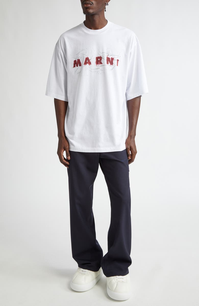 Marni Crinkle Logo Cotton Graphic T-Shirt, Alternate, color, 
