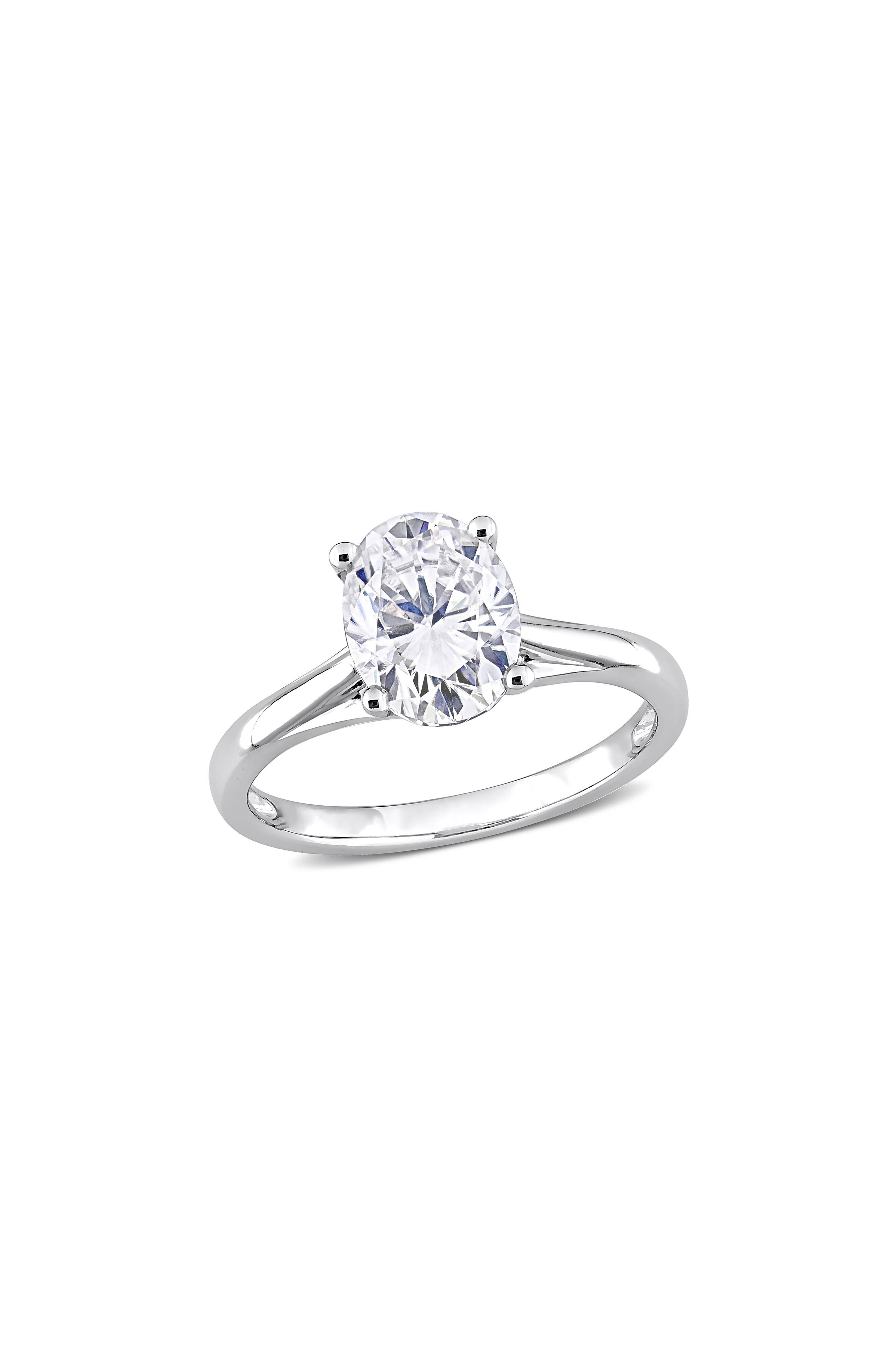 DELMAR Oval Cut Lab-Created Moissanite Ring