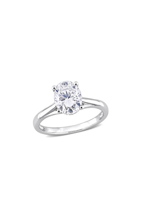 Oval Cut Lab-Created Moissanite Ring