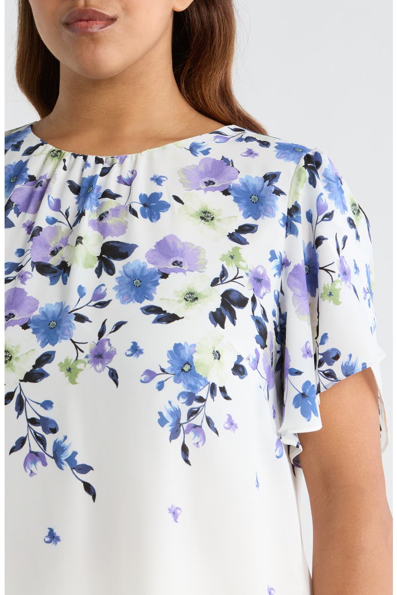 Flutter Sleeve Top, Alternate, color, LILY WHITE MULTI