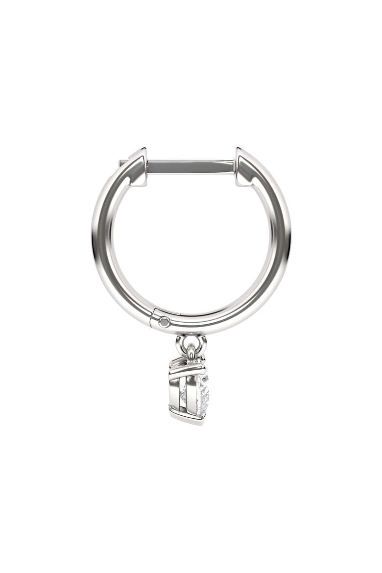 Lab Created Diamond Drop Huggie Hoop Earrings, Alternate, color, 18K WHITE GOLD