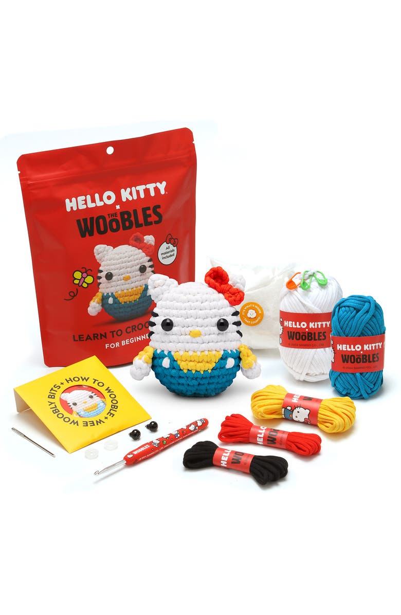 THE WOOBLES Hello Kitty Crochet Kit, Alternate, color, White