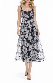 Marina Floral Organza Cocktail Dress