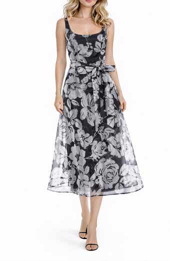 Marina Floral Organza Cocktail Dress