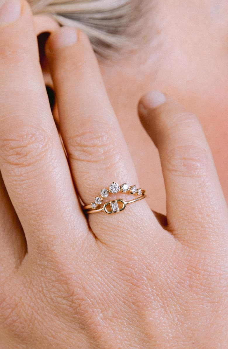 Zoë Chicco Diamond Oval Link Ring, Alternate, color, Yellow Gold