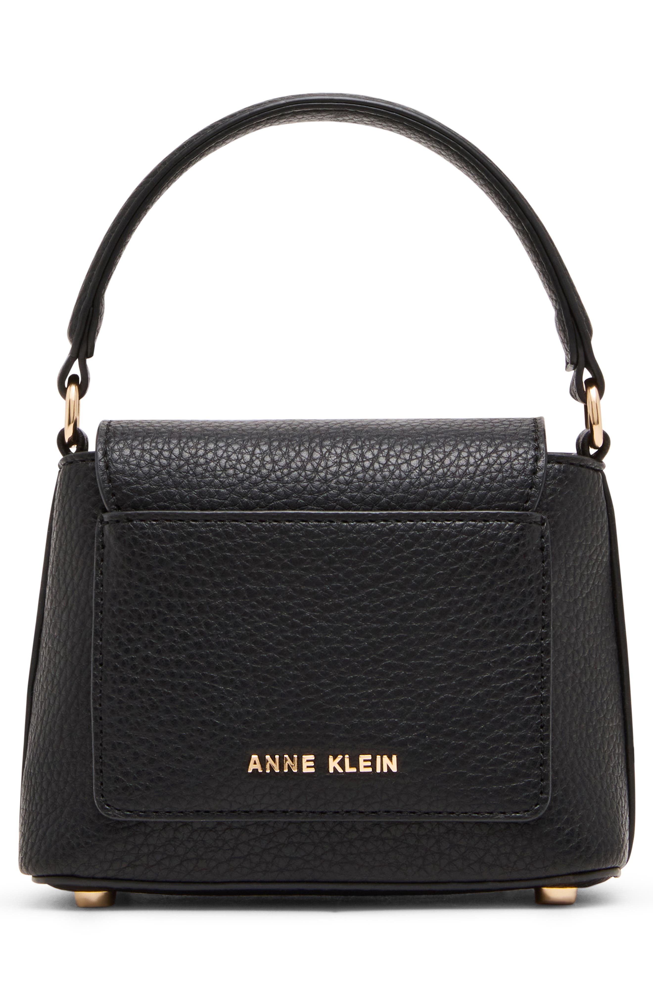 Anne Klein Mini Satchel Bag, Alternate, color, Black