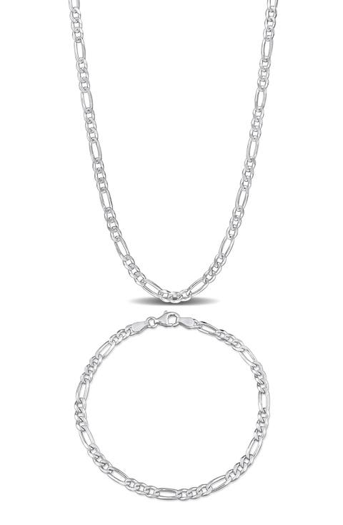 Figaro Chain Bracelet & Necklace Set